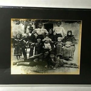 Antique Photo Family of 12 Professionally Framed